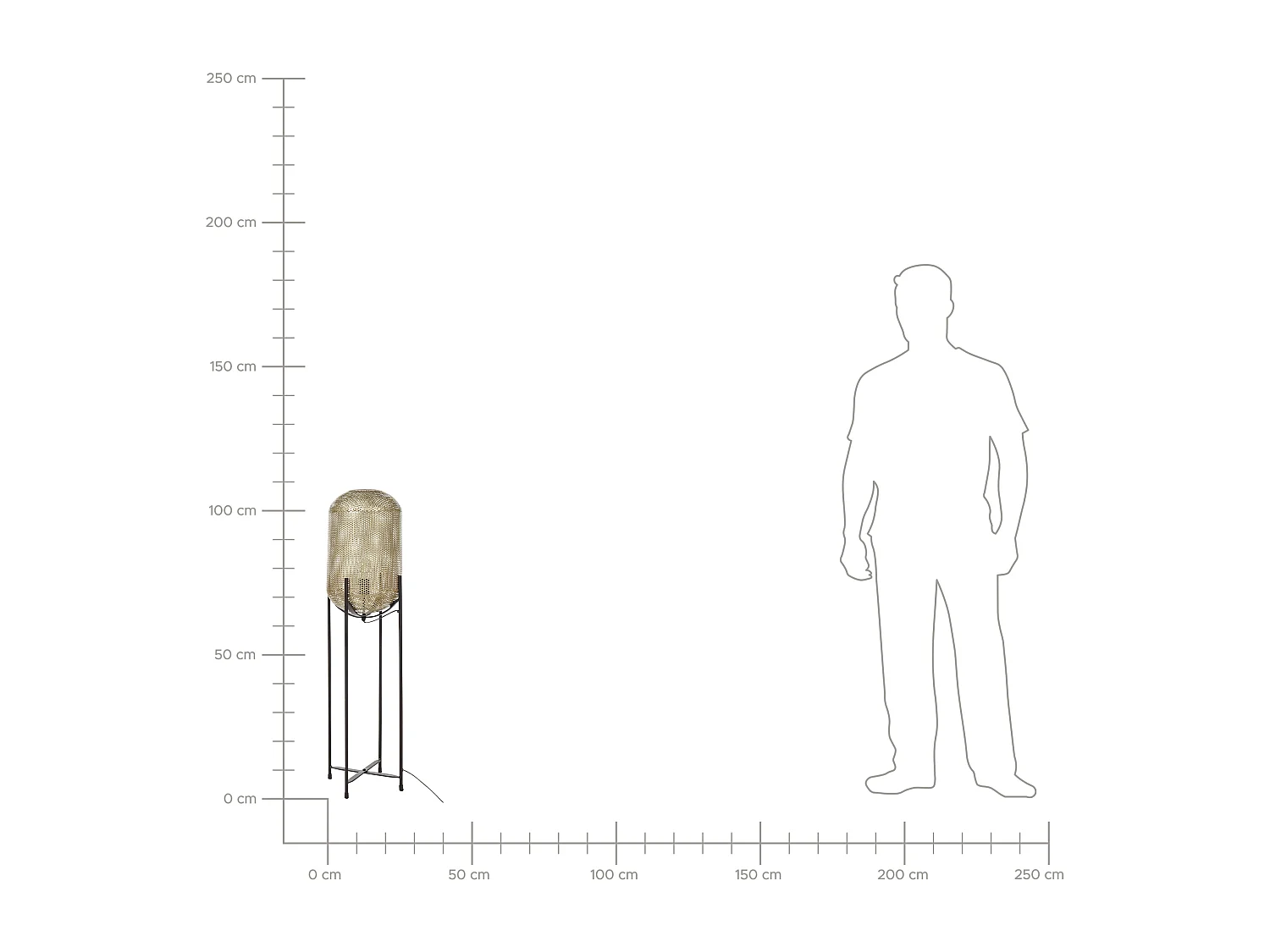Lampada da pavimento KAMINI Metallo Ottone
