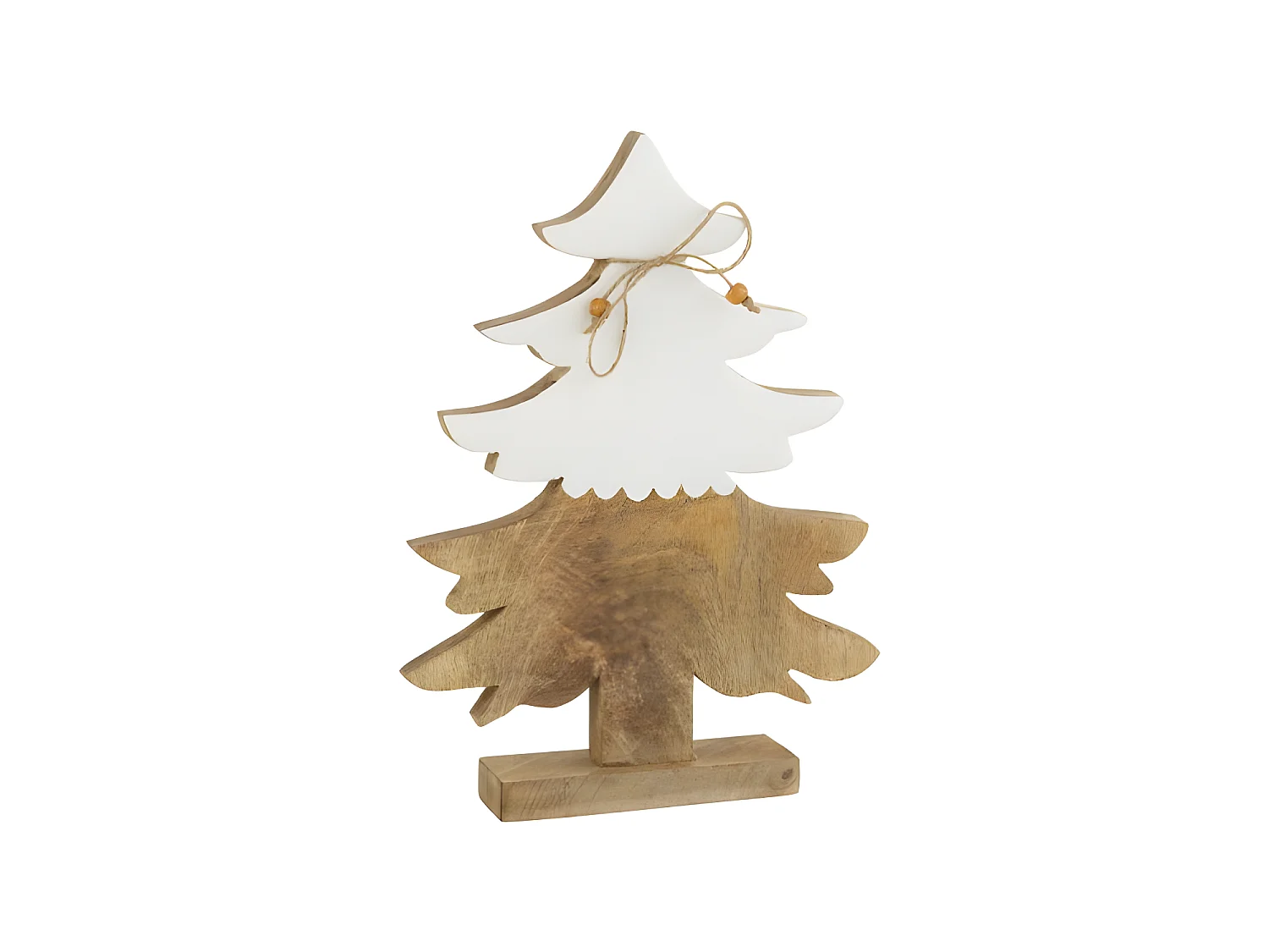 Árbol de Navidad decorativo de madera natural de 30x21.5x6.5 cm