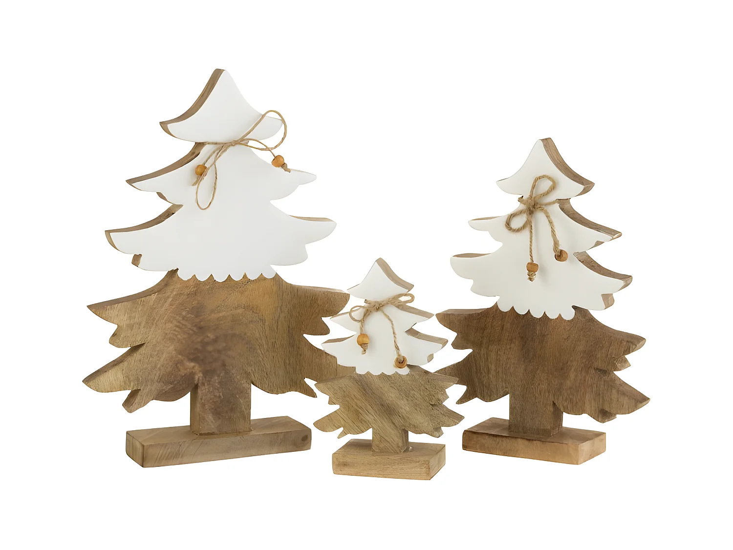 Albero di Natale decorativo in legno naturale 24,5x18x5 cm