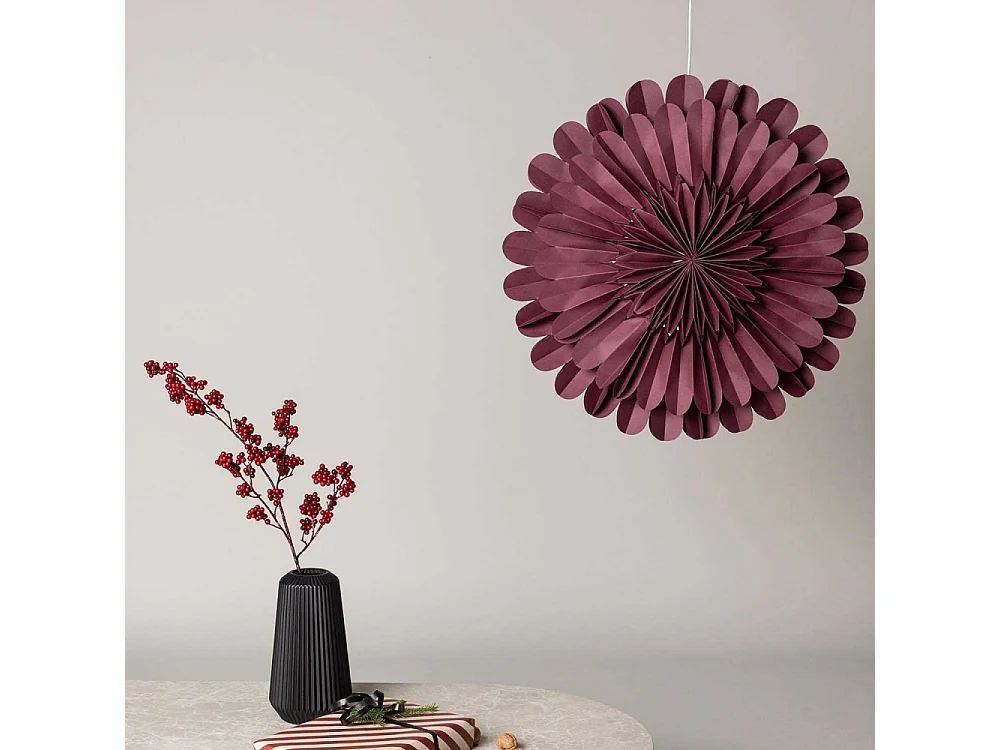 Lampe Suspension Déco "Jarvson" 60cm Rouge Foncé