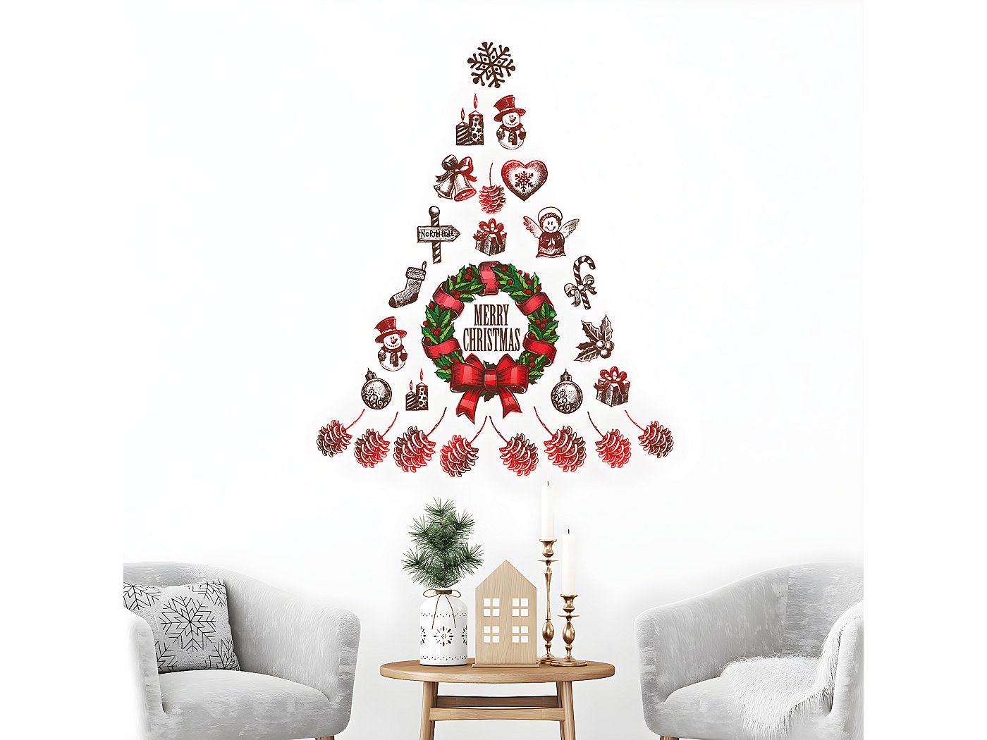 Decoration Noel Stickers Fenetre Stickers Fenêtre Noël - 248 Autocollants Festifs (Père Noël, Flocons, Sapins) Pour Déco D'Intérieur Manege Noel