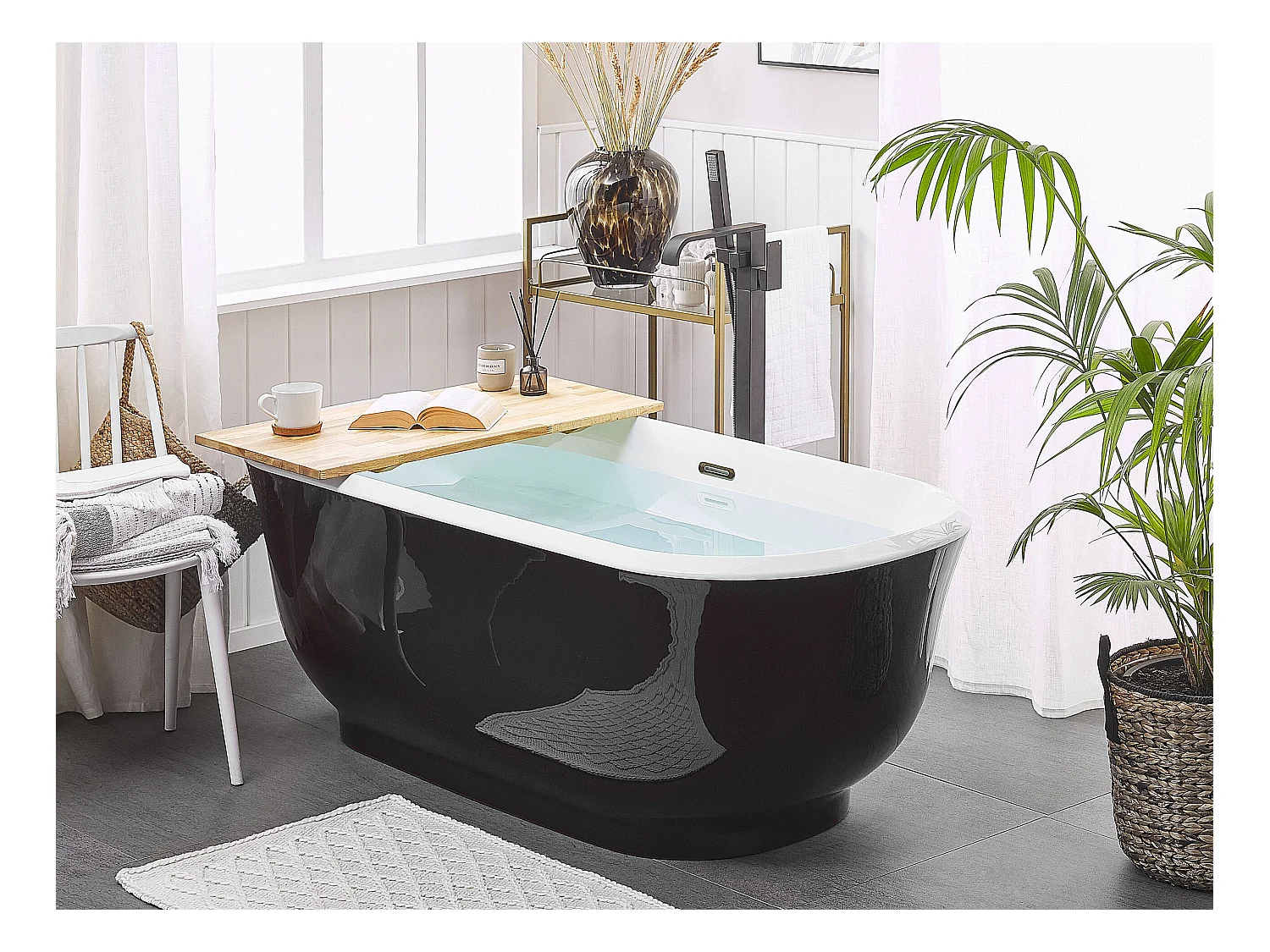 Baignoire îlot TESORO 170 x 77 cm Noir
