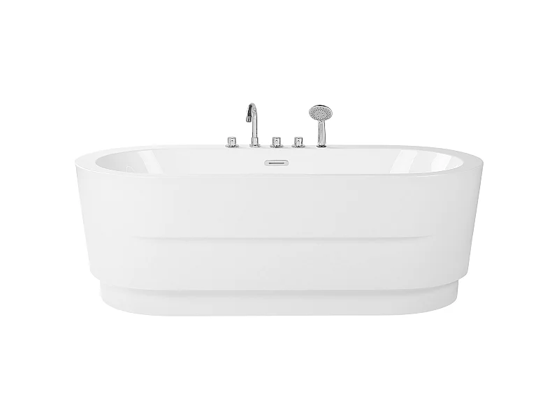 Badewanne mit Armatur oval 170x80 cm weiß freistehend moderner Stil Empresa