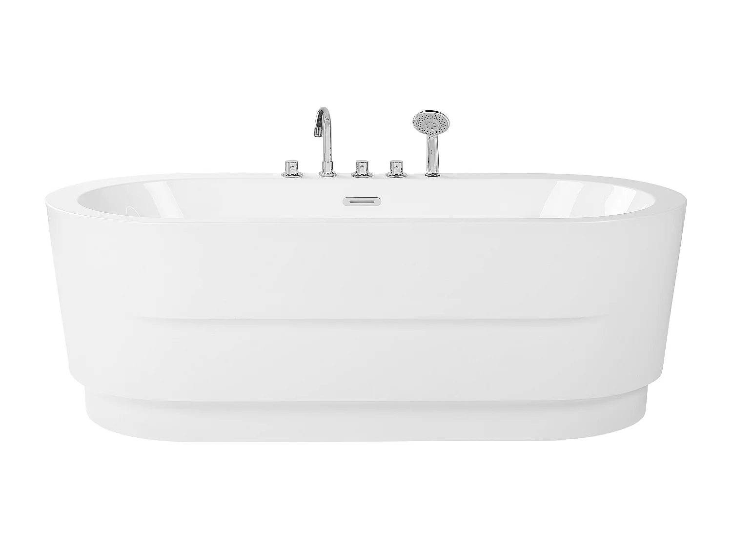 Badewanne mit Armatur oval 170x80 cm weiß freistehend moderner Stil Empresa