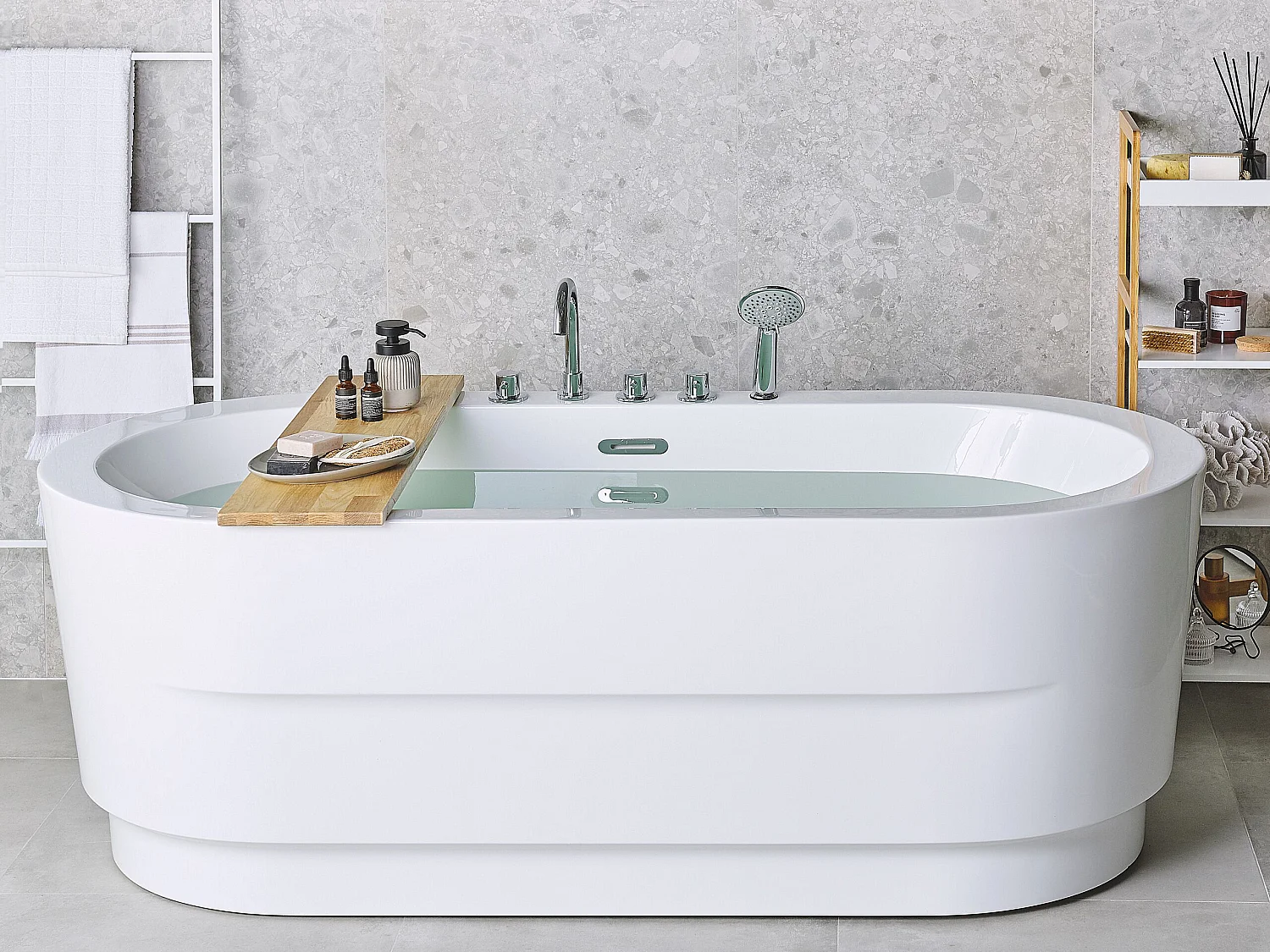Baignoire îlot EMPRESA avec raccords 170 x 80 cm Blanc