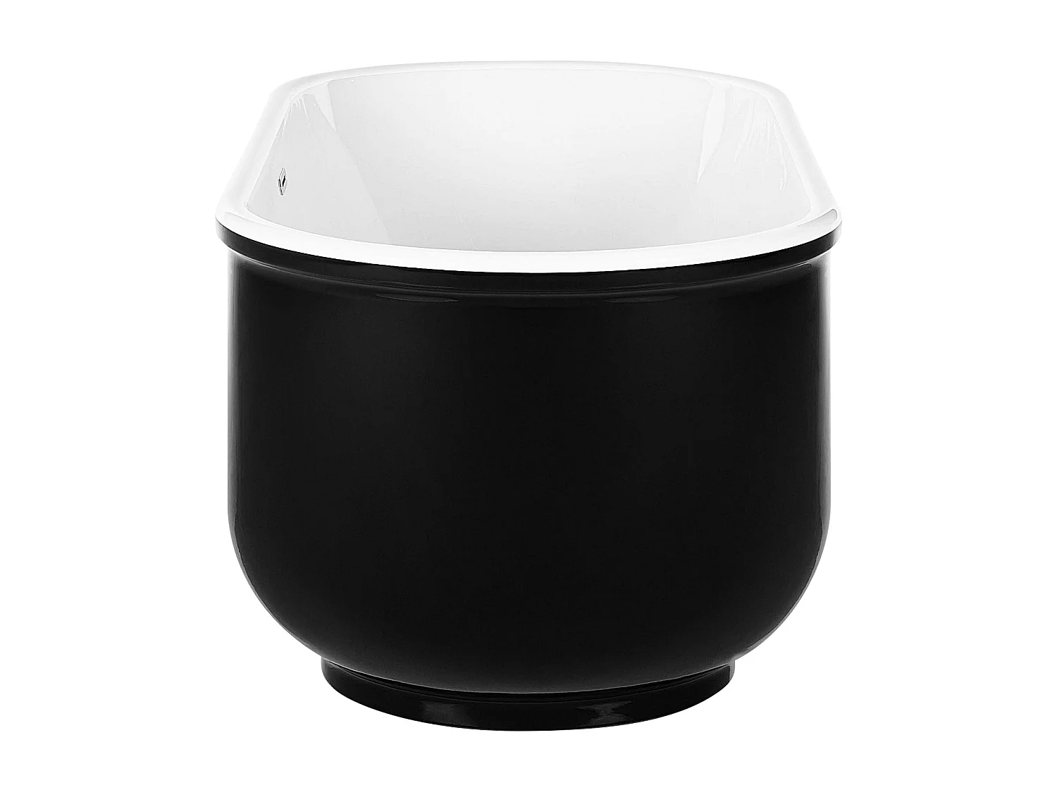 Moderne Acryl Badewanne oval freistehend schwarz mit Überlauf 170 x 80 cm Pinel