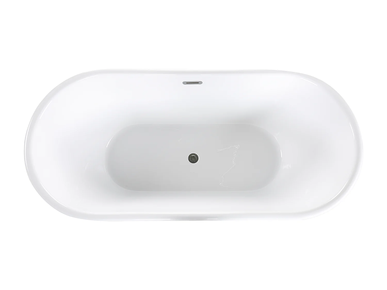 Moderne Acryl Badewanne oval freistehend schwarz mit Überlauf 170 x 80 cm Pinel