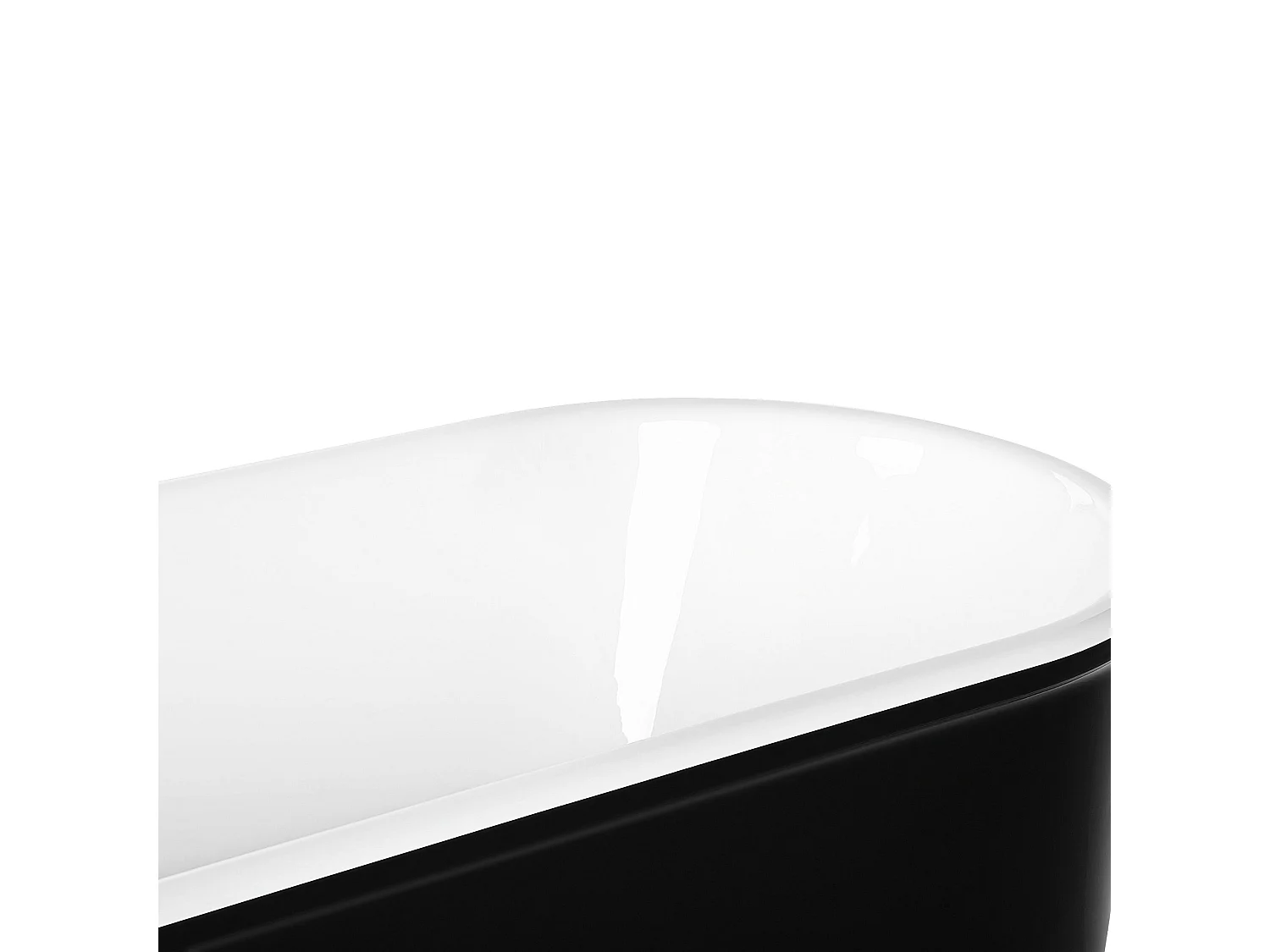 Moderne Acryl Badewanne oval freistehend schwarz mit Überlauf 170 x 80 cm Pinel