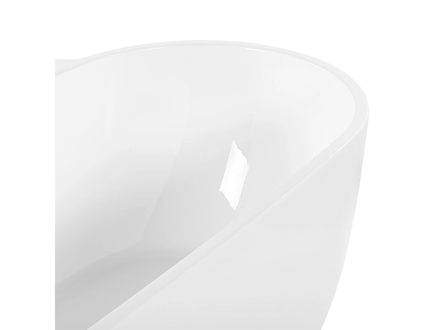 Acryl Badewanne oval freistehend weiß mit Armatur Überlauf 170 x 80 cm Rotso