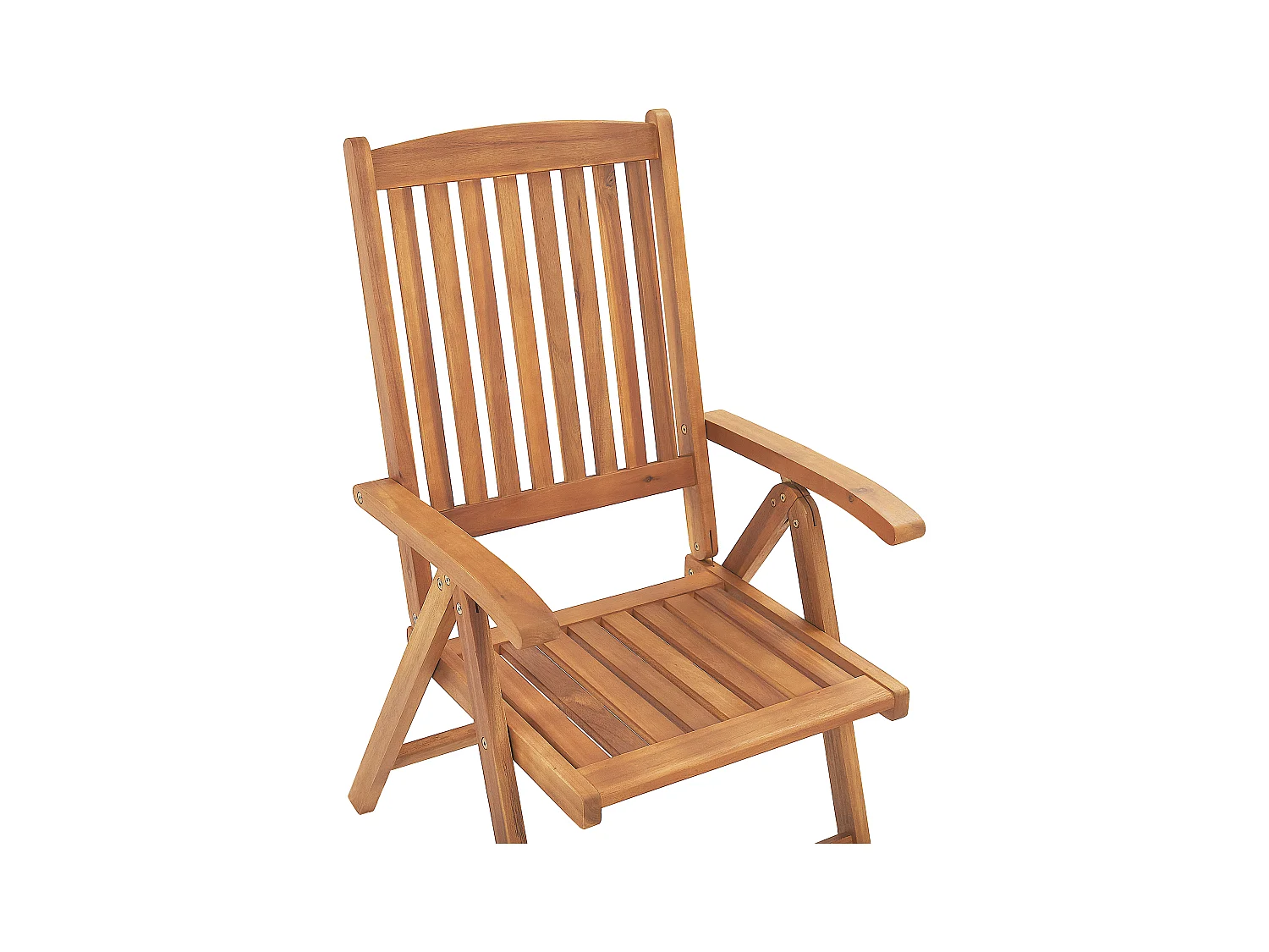 Lot de 2 chaises de jardin avec coussins JAVA Acacia Rouge foncé