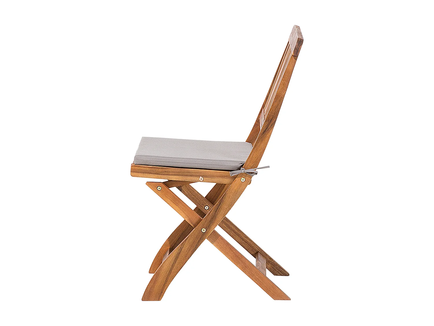 Gartenstuhl 2er Set Akazienholz dunkelbraun klappbar Auflagen grau Cento