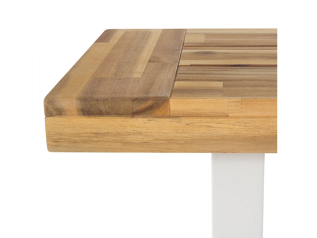 Ławka ogrodowa SCANIA 140 cm Drewno akacjowe Biały