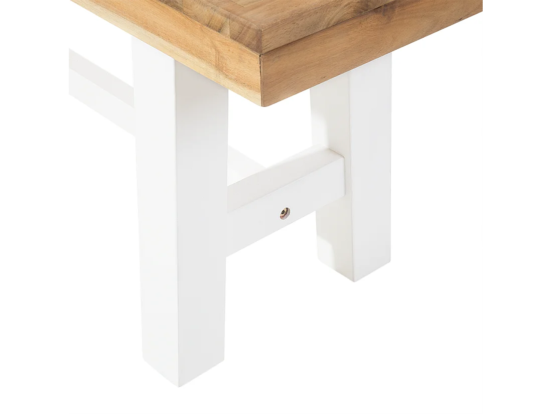 Ławka ogrodowa SCANIA 140 cm Drewno akacjowe Biały