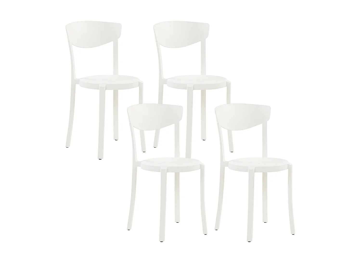 Esszimmerstuhl 4er Set Weiß Kunststoff Modern Innen- und Außenbereich Vieste