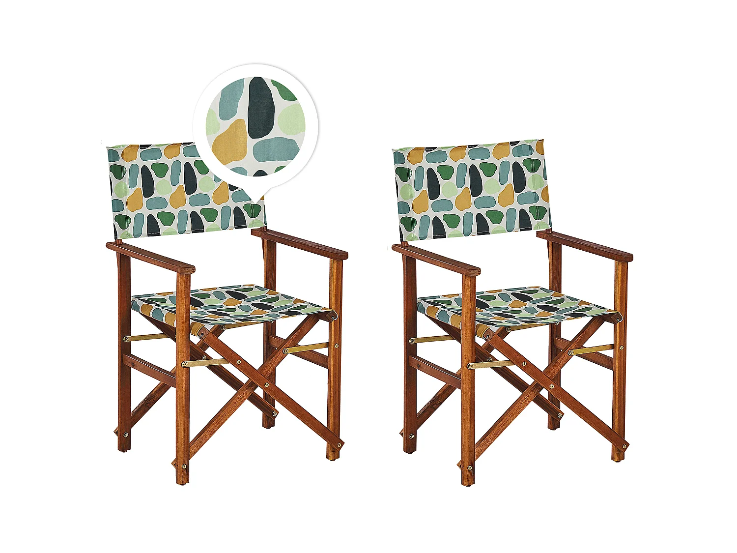 Lot de 2 chaises de jardin CINE Acacia Multicolore