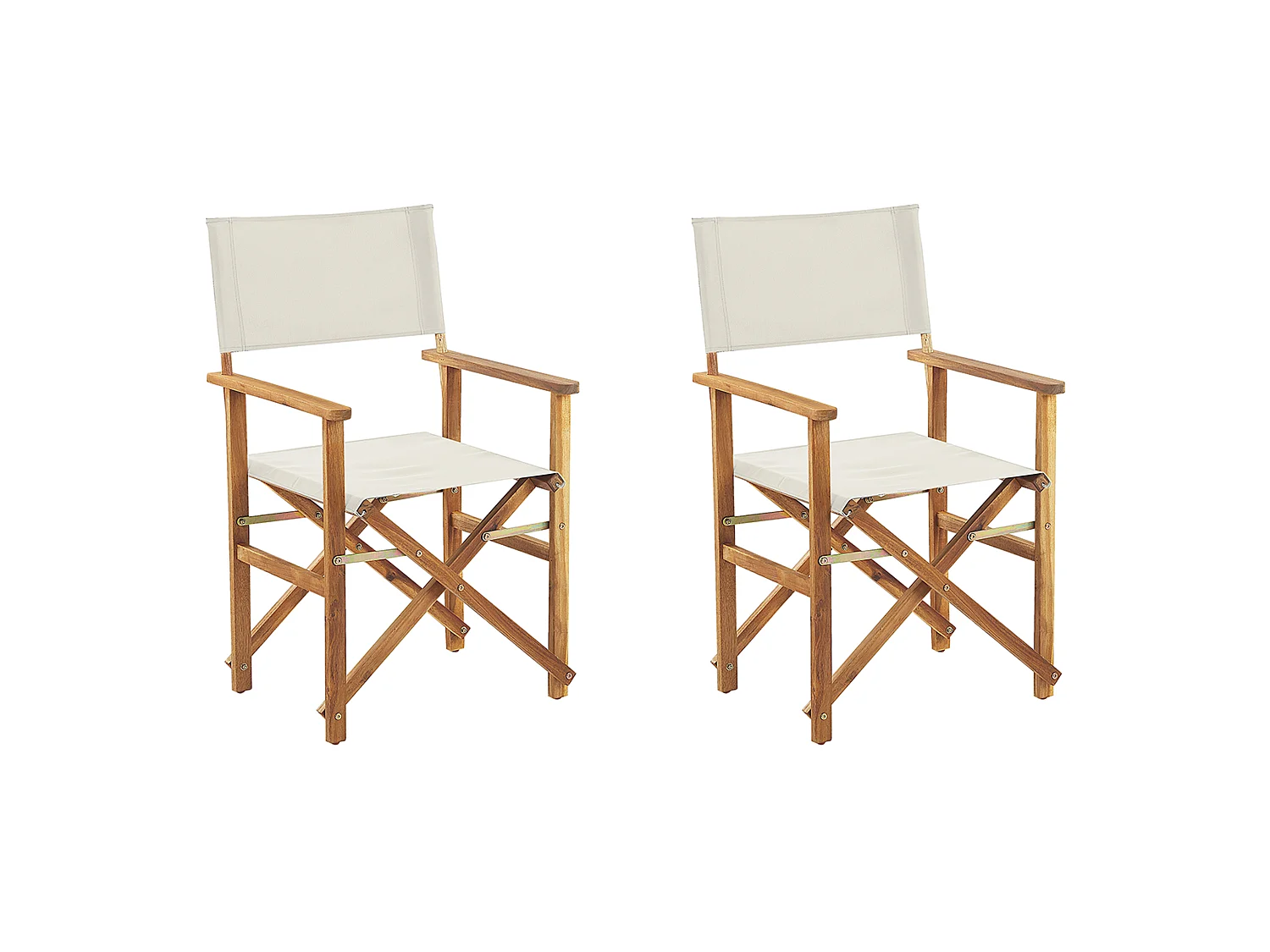 Set van 2 tuinstoelen CINE Hout Gebroken wit