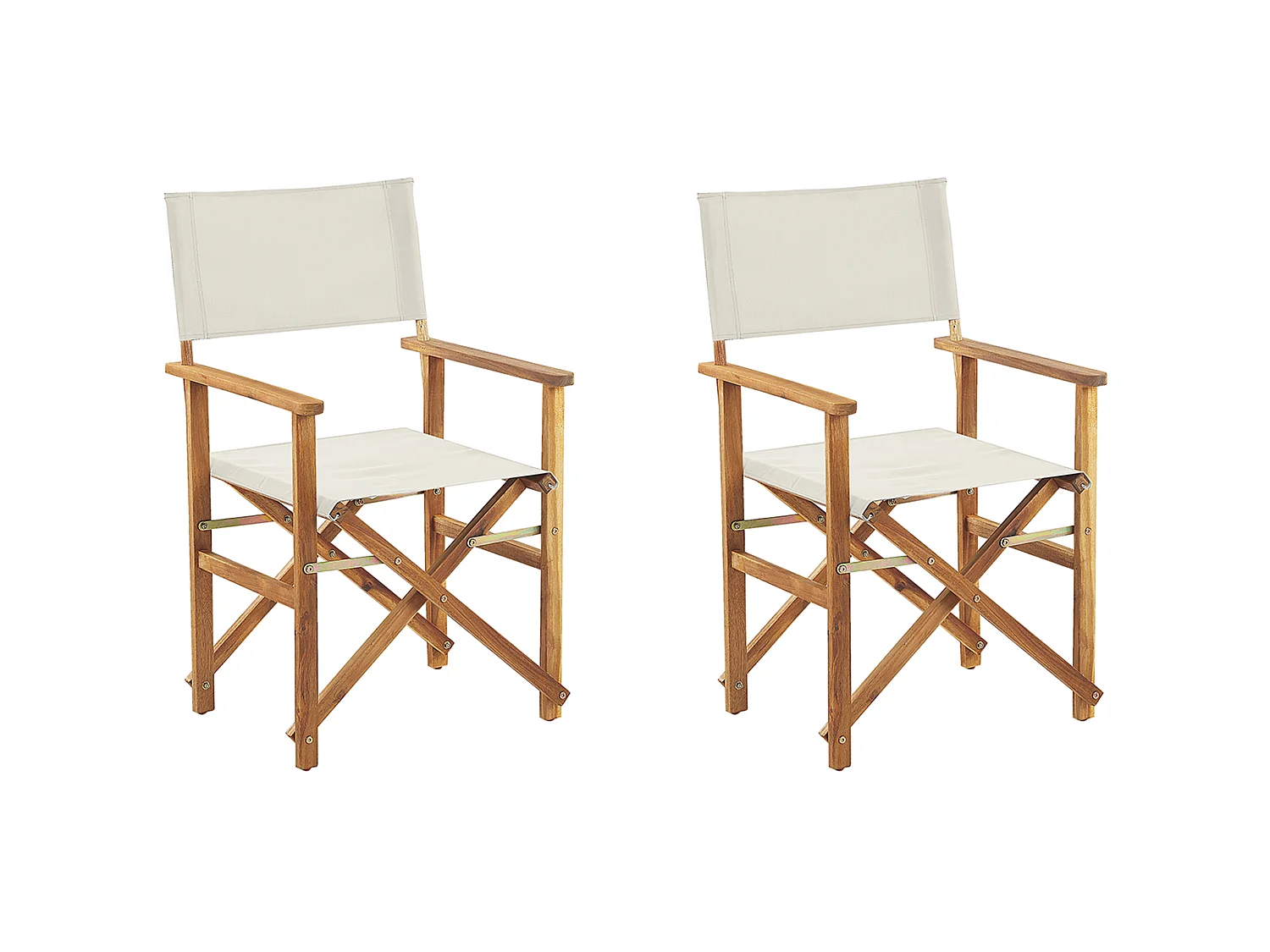 Lot de 2 chaises de jardin CINE Acacia Blanc cassé