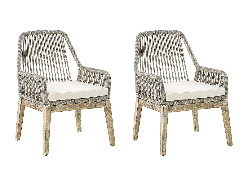 Set van 2 stoelen met zitkussen OLBIA Beige