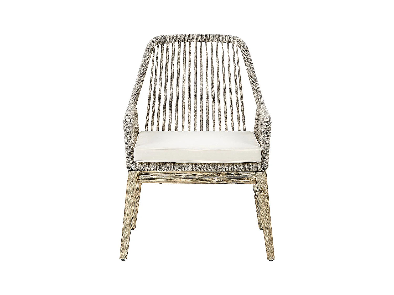 Lot de 2 chaises de jardin avec coussins OLBIA Blanc cassé