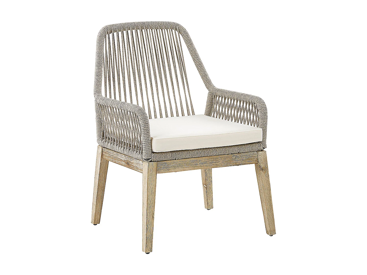 Lot de 2 chaises de jardin avec coussins OLBIA Blanc cassé