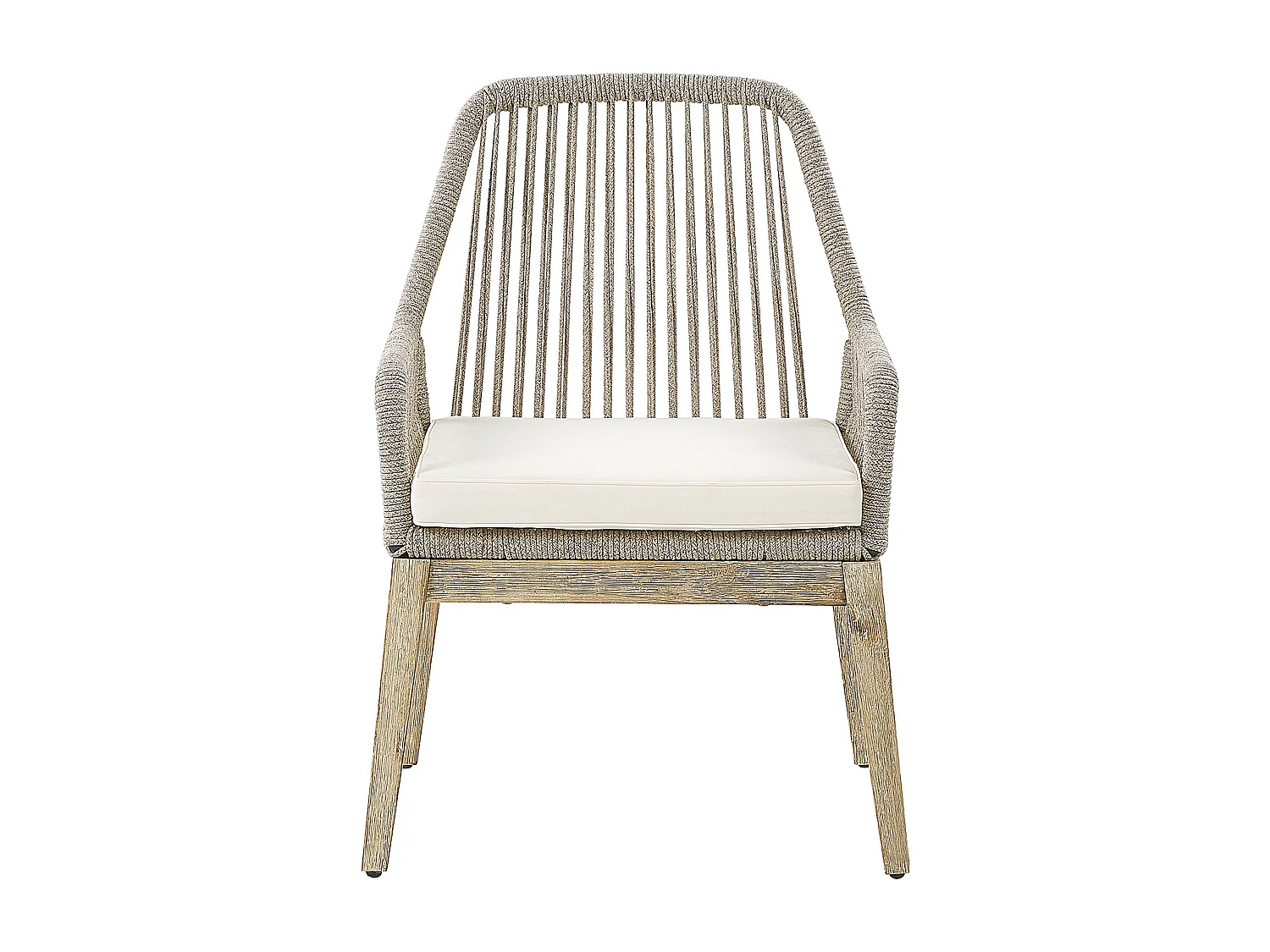 Lot de 2 chaises de jardin avec coussins OLBIA Blanc cassé