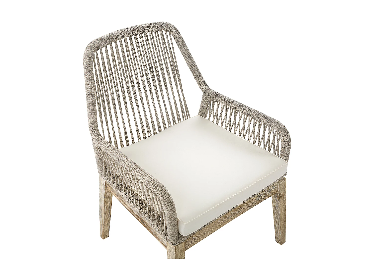 Lot de 2 chaises de jardin avec coussins OLBIA Blanc cassé