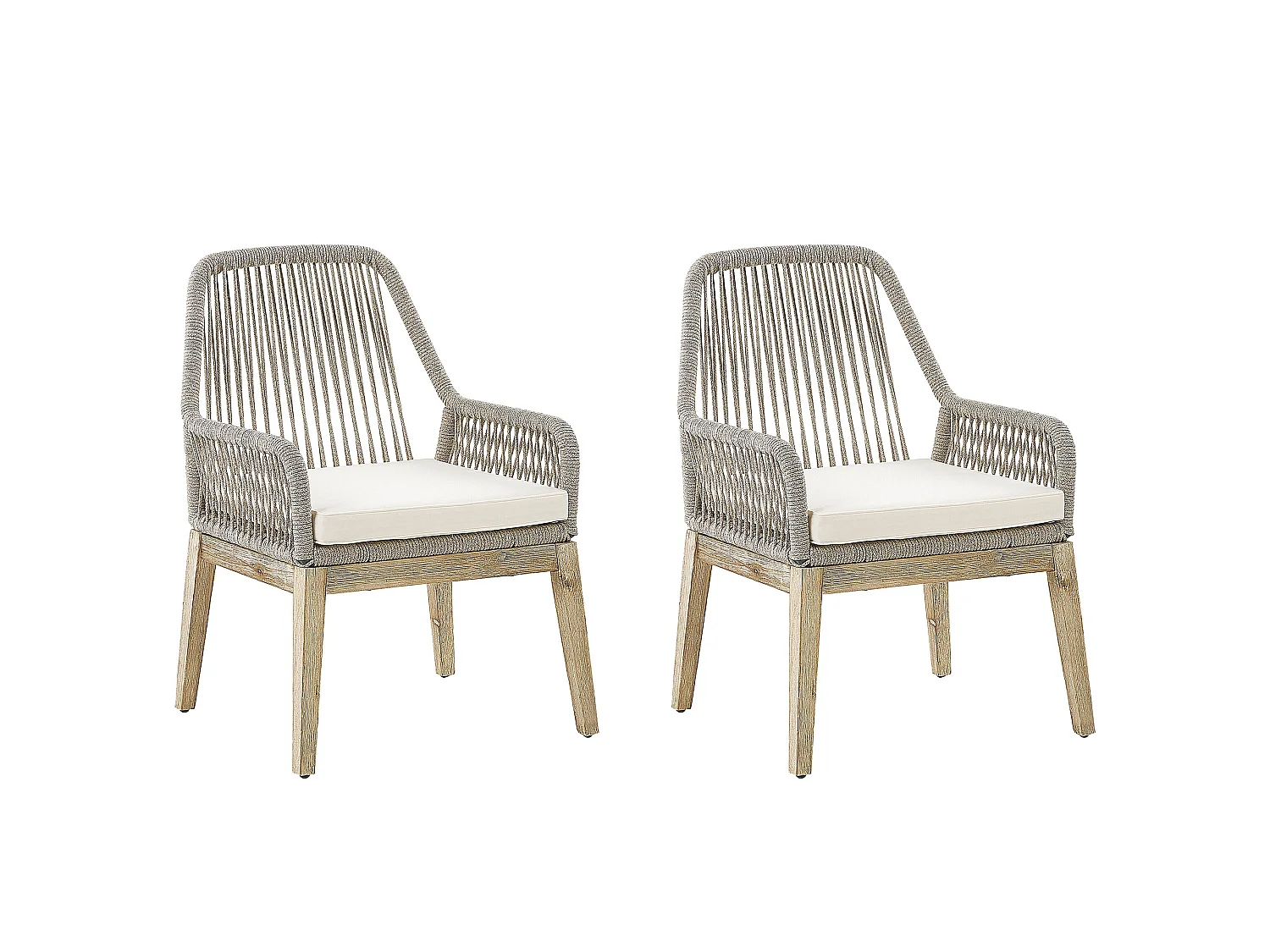 Set of 2 Garden Chairs with Cushions OLBIA Off-White