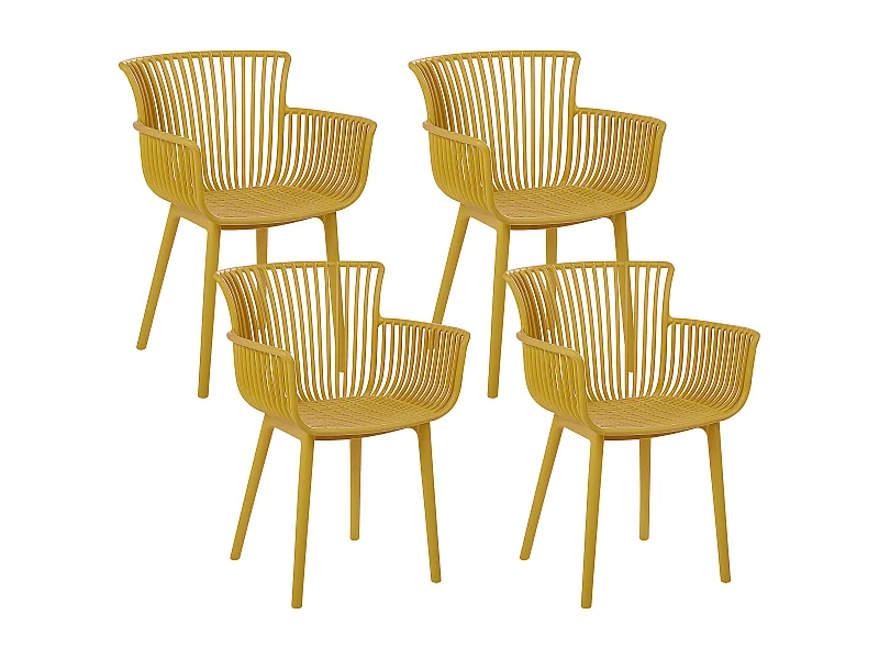 Lot de 4 chaises de jardin PESARO Jaune