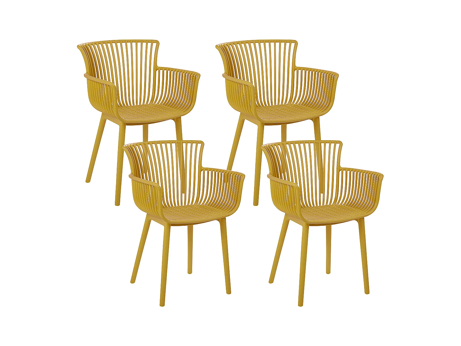 Lot de 4 chaises de jardin PESARO Jaune