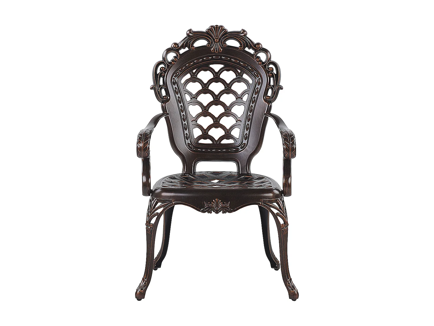 Lot de 2 chaises de jardin avec coussins LIZZANO Métal Marron foncé