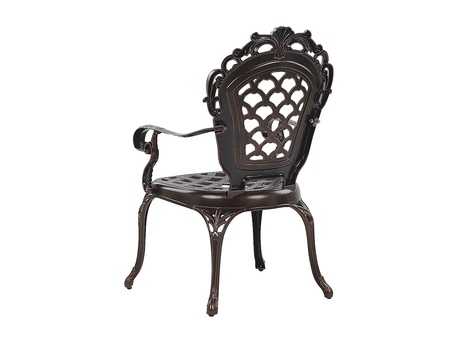 Lot de 2 chaises de jardin avec coussins LIZZANO Métal Marron foncé