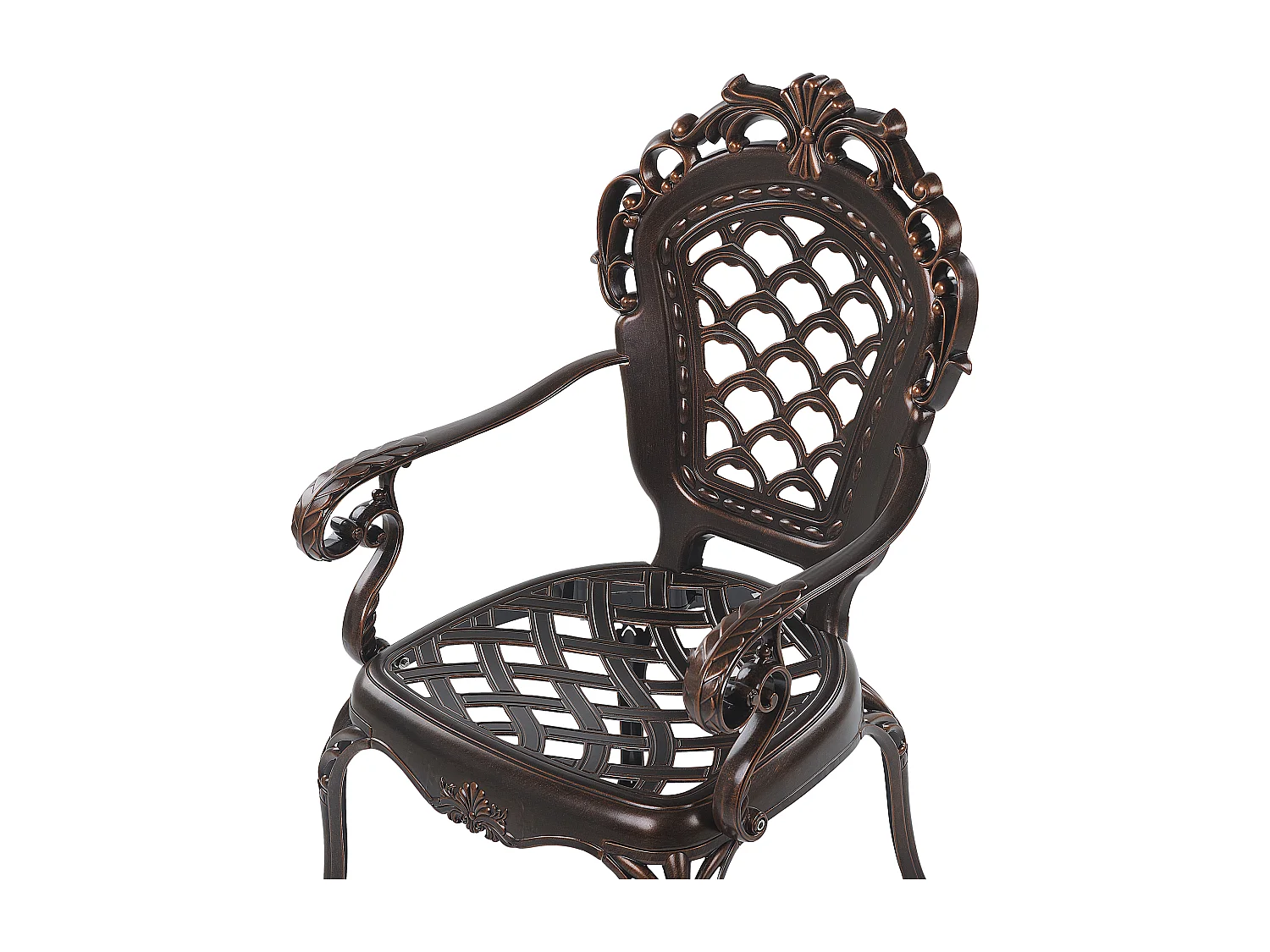 Lot de 2 chaises de jardin avec coussins LIZZANO Métal Marron foncé