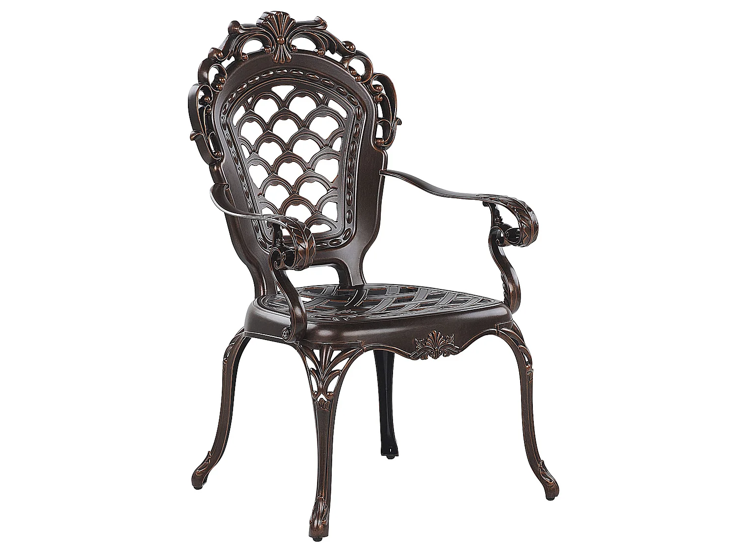 Lot de 2 chaises de jardin avec coussins LIZZANO Métal Marron foncé