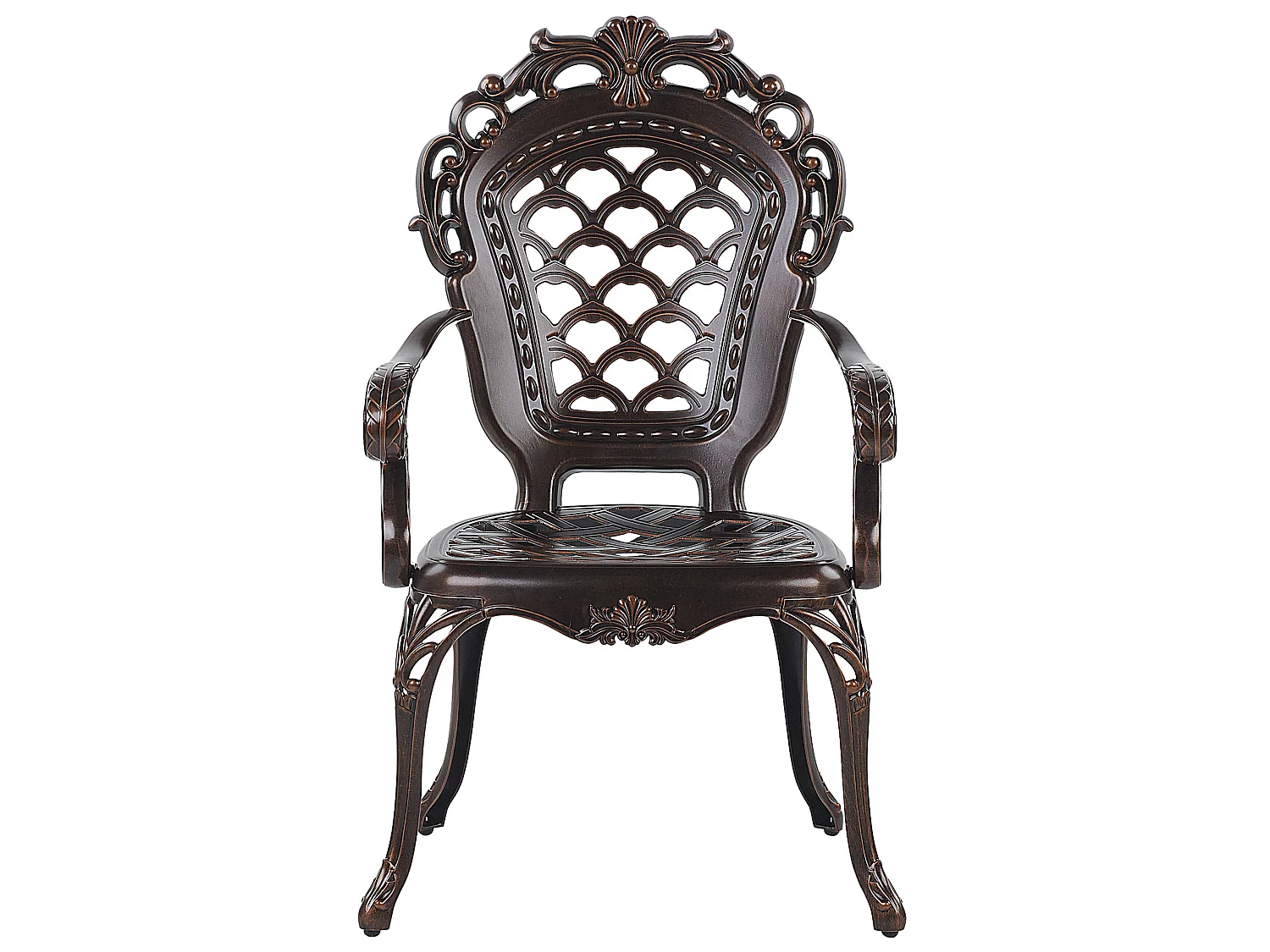 Lot de 2 chaises de jardin avec coussins LIZZANO Métal Marron foncé
