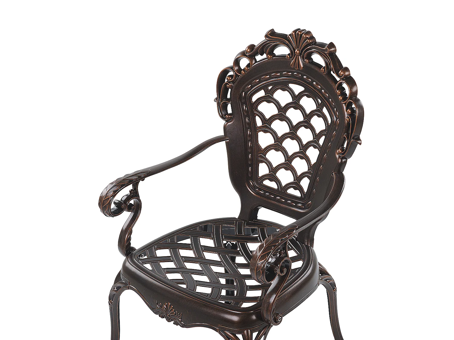 Lot de 2 chaises de jardin avec coussins LIZZANO Métal Marron foncé