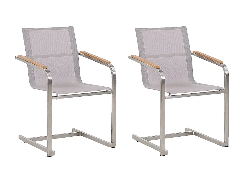 Lot de 2 chaises de jardin COSOLETO Acier inox Beige