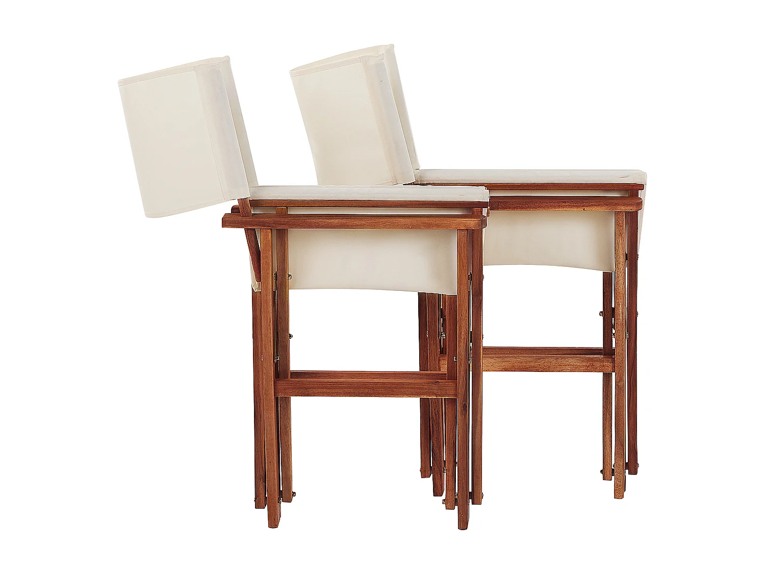 Conjunto de 2 sillas de jardín CINE Madera de acacia Blanco crema