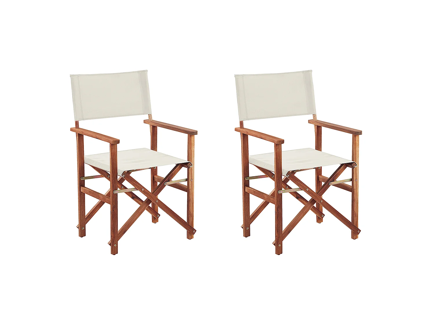Lot de 2 chaises de jardin CINE Acacia Blanc cassé