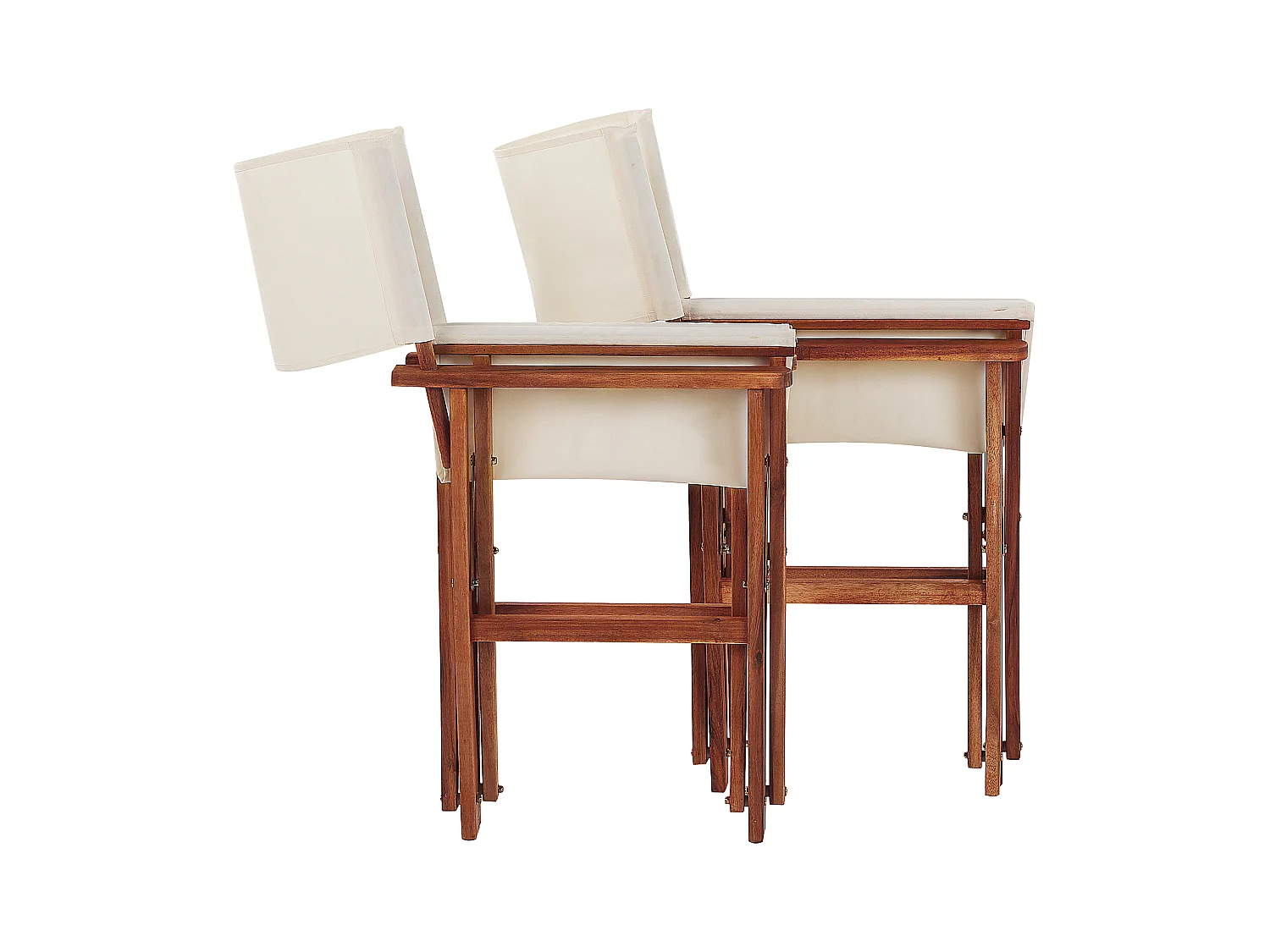 Gartenstuhl 2er Set CINE Akazienholz Cremeweiss