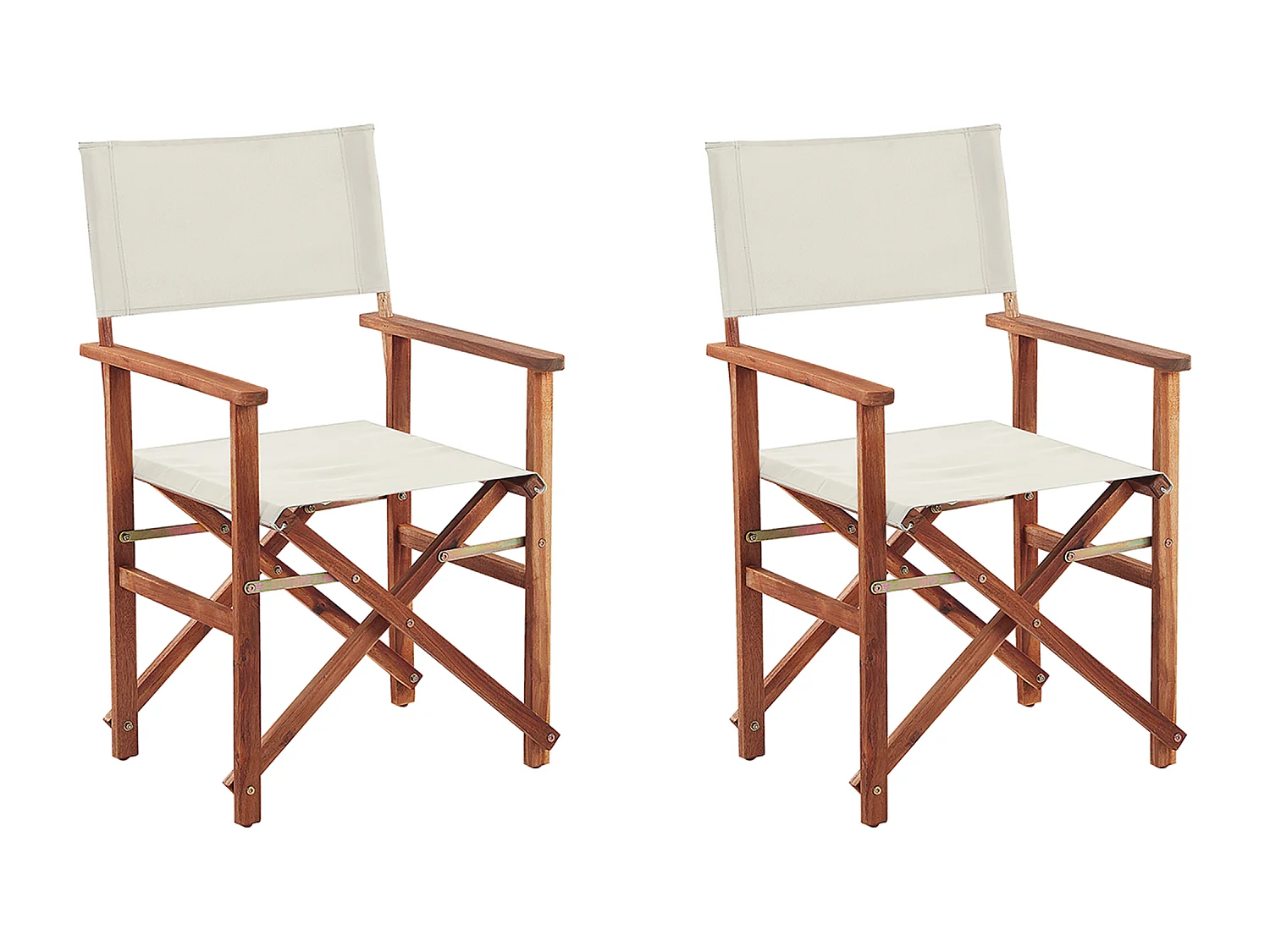 Lot de 2 chaises de jardin CINE Acacia Blanc cassé