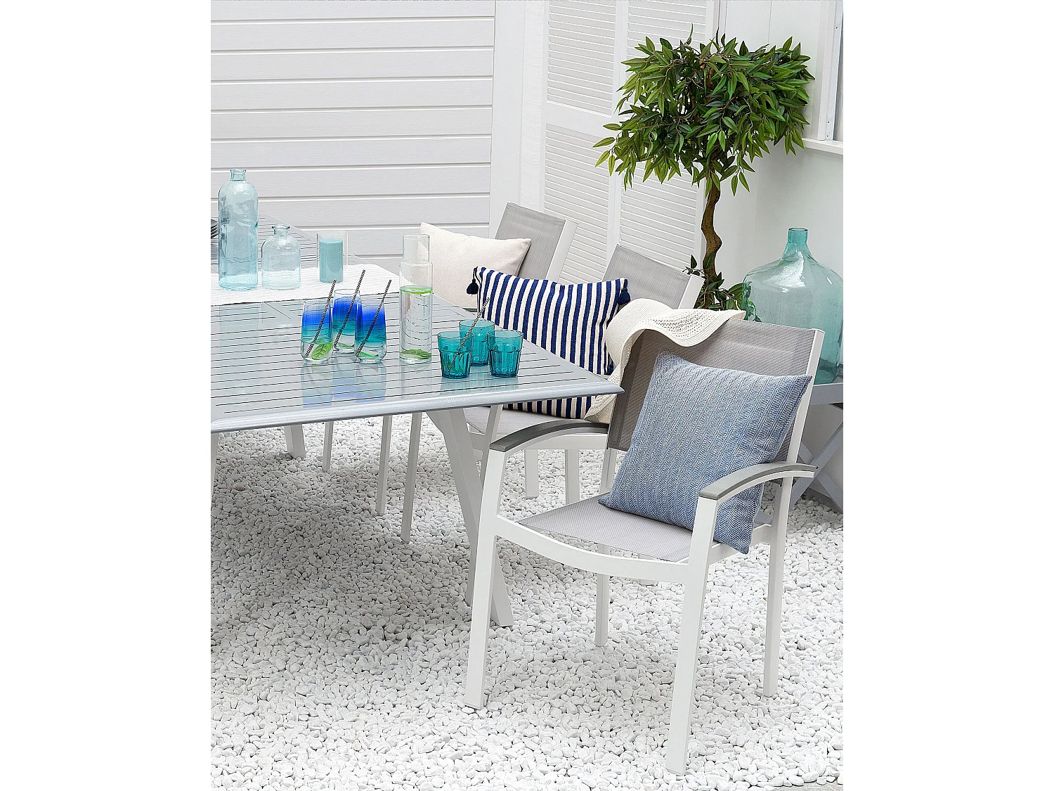 Lot de 2 chaises de jardin PERETA Métal Gris