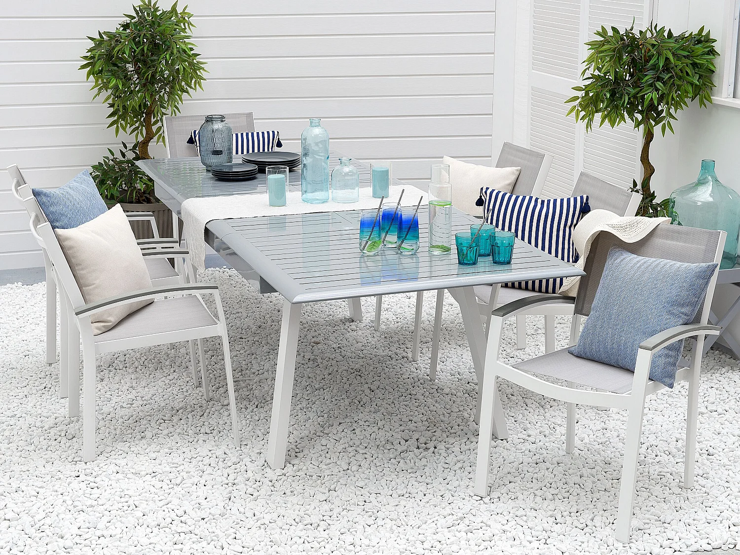 Set van 2 tuinstoelen PERETA Metaal Grijs