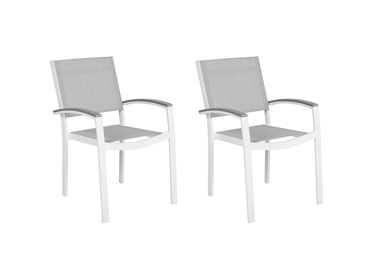 Set van 2 tuinstoelen PERETA Metaal Grijs