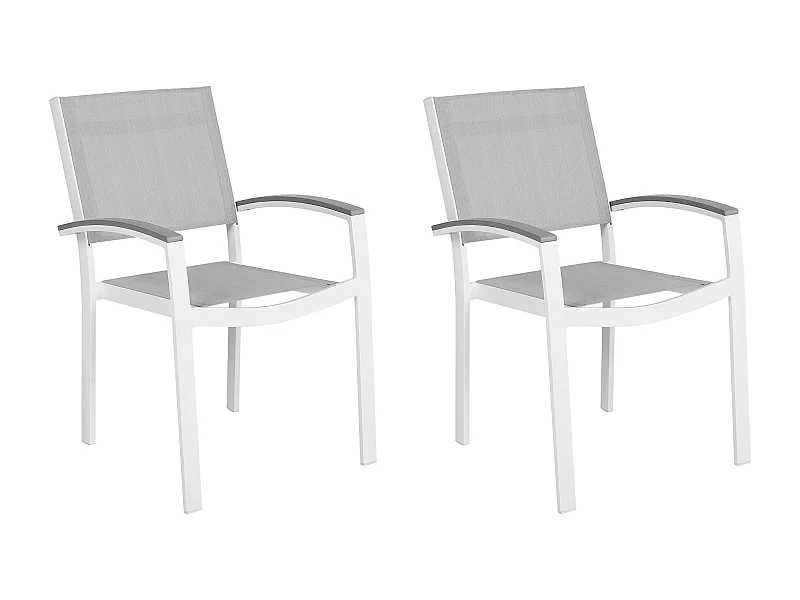 Lot de 2 chaises de jardin PERETA Métal Gris