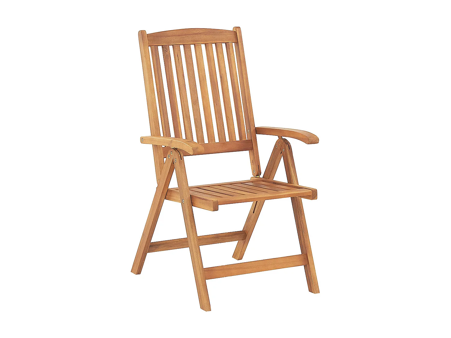 Gartenstuhl 2er Set hellbraun Akazienholz verstellbar klappbar Java