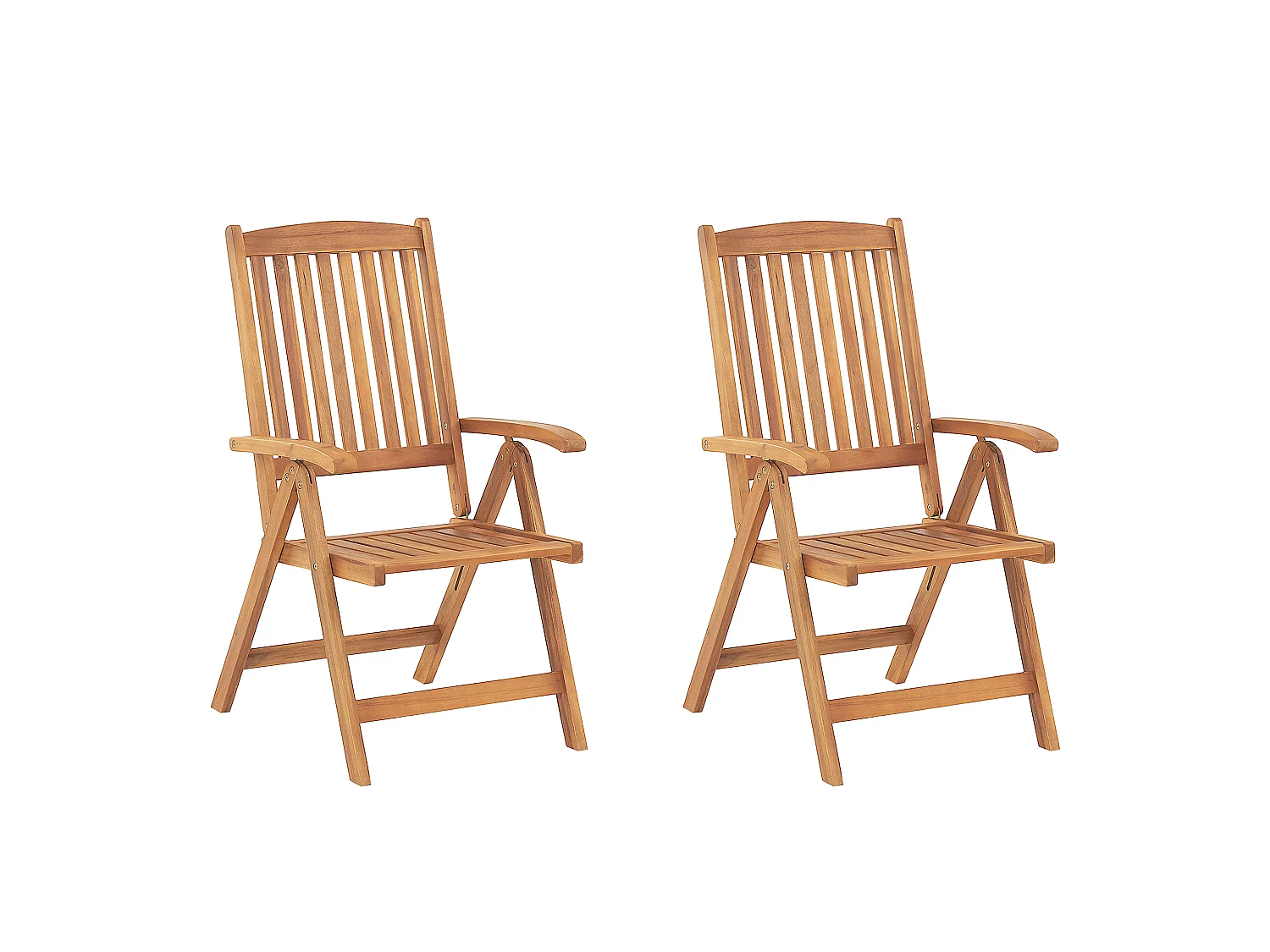 Lot de 2 chaises de jardin JAVA Acacia Marron clair
