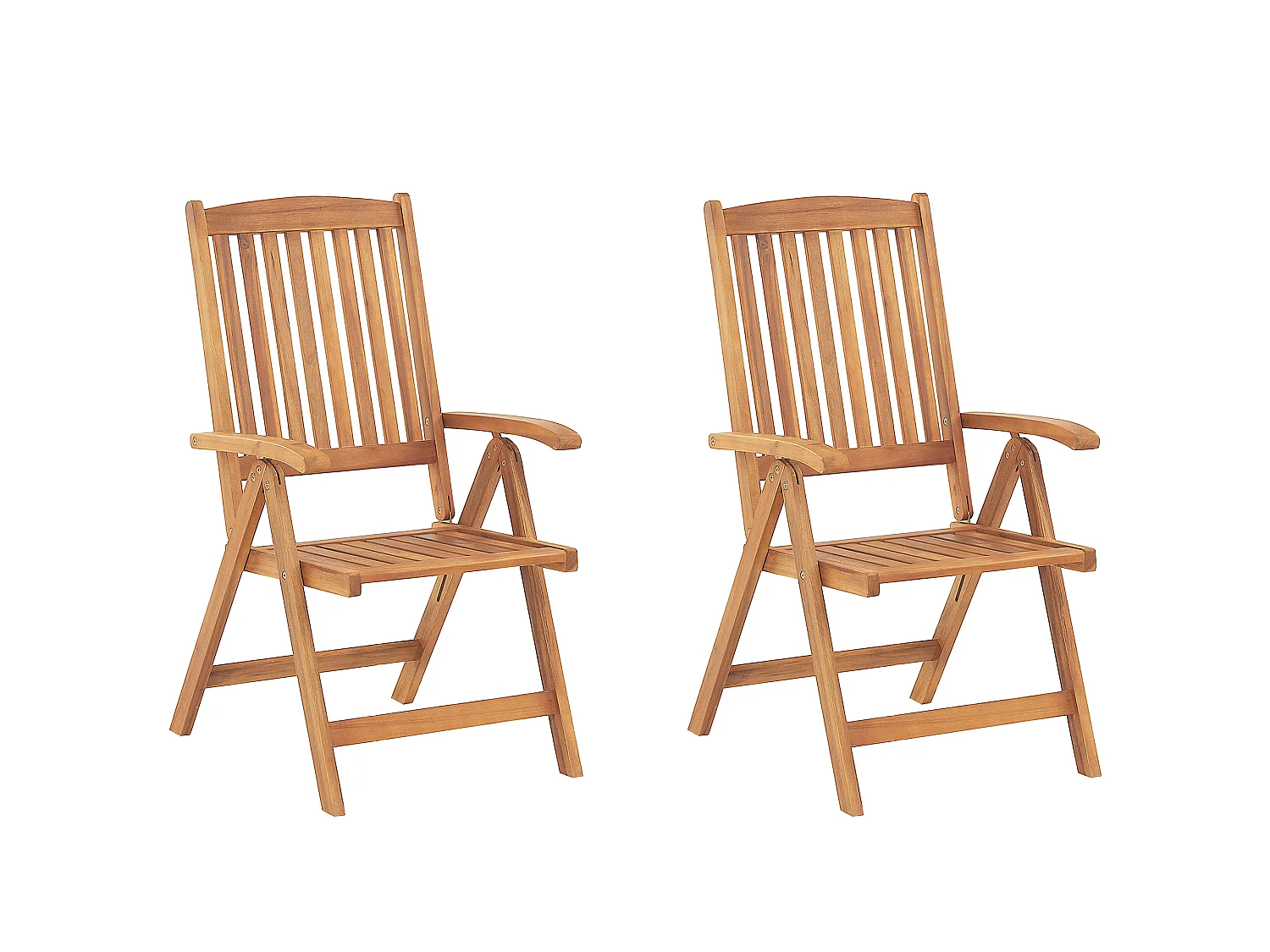 Lot de 2 chaises de jardin JAVA Acacia Marron clair