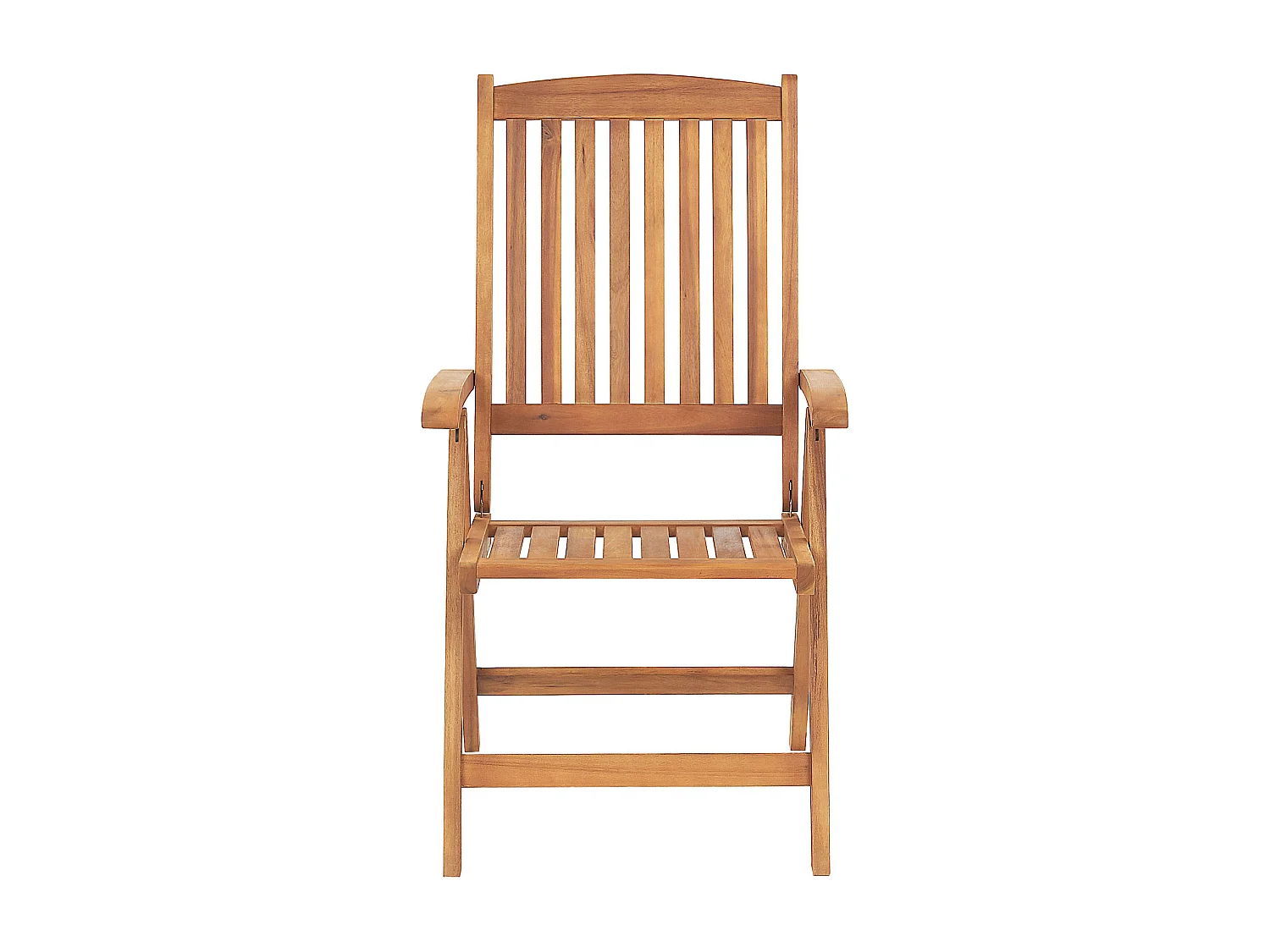 Gartenstuhl 2er Set hellbraun Akazienholz verstellbar klappbar Java