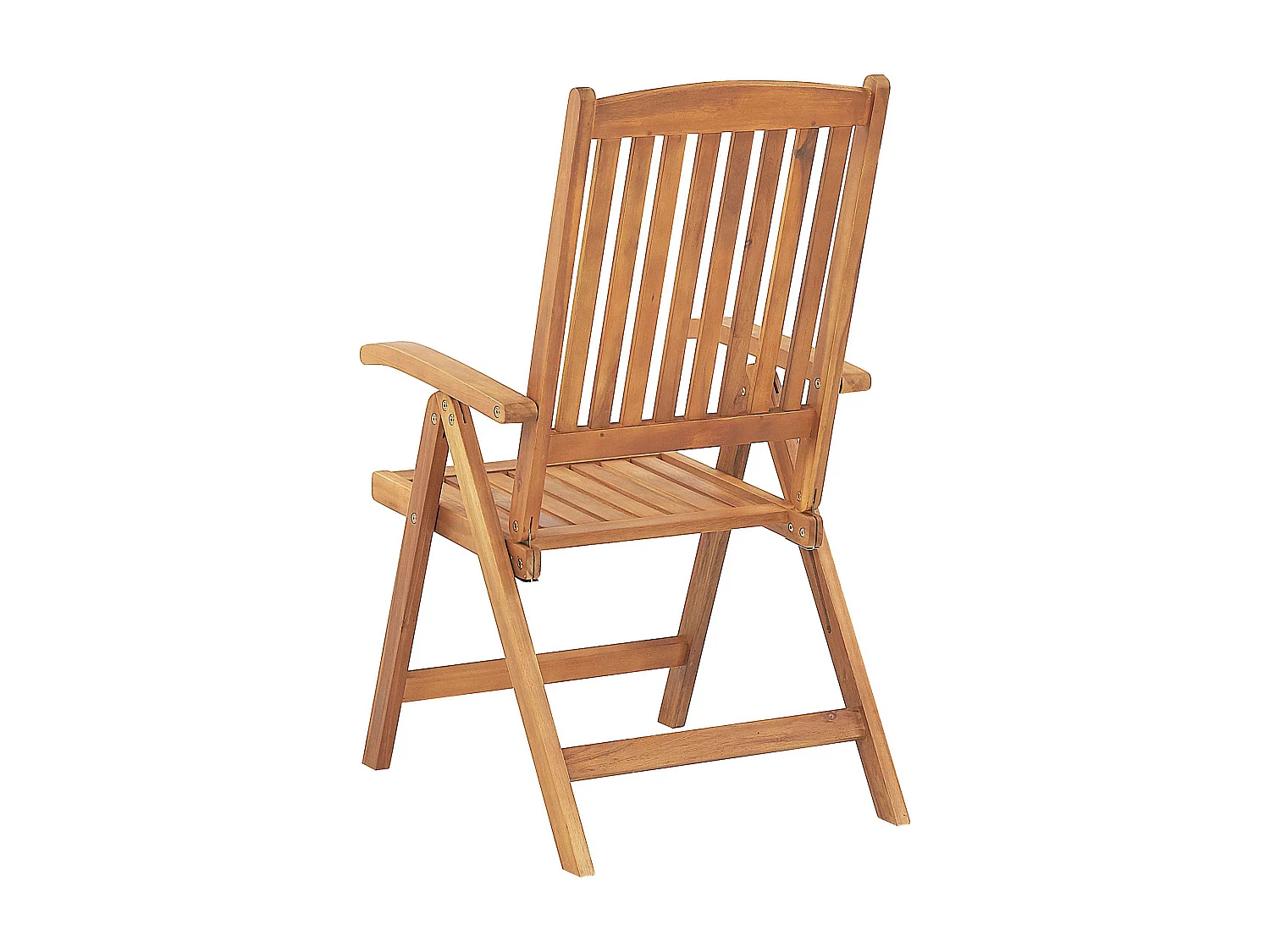 Gartenstuhl 2er Set hellbraun Akazienholz verstellbar klappbar Java