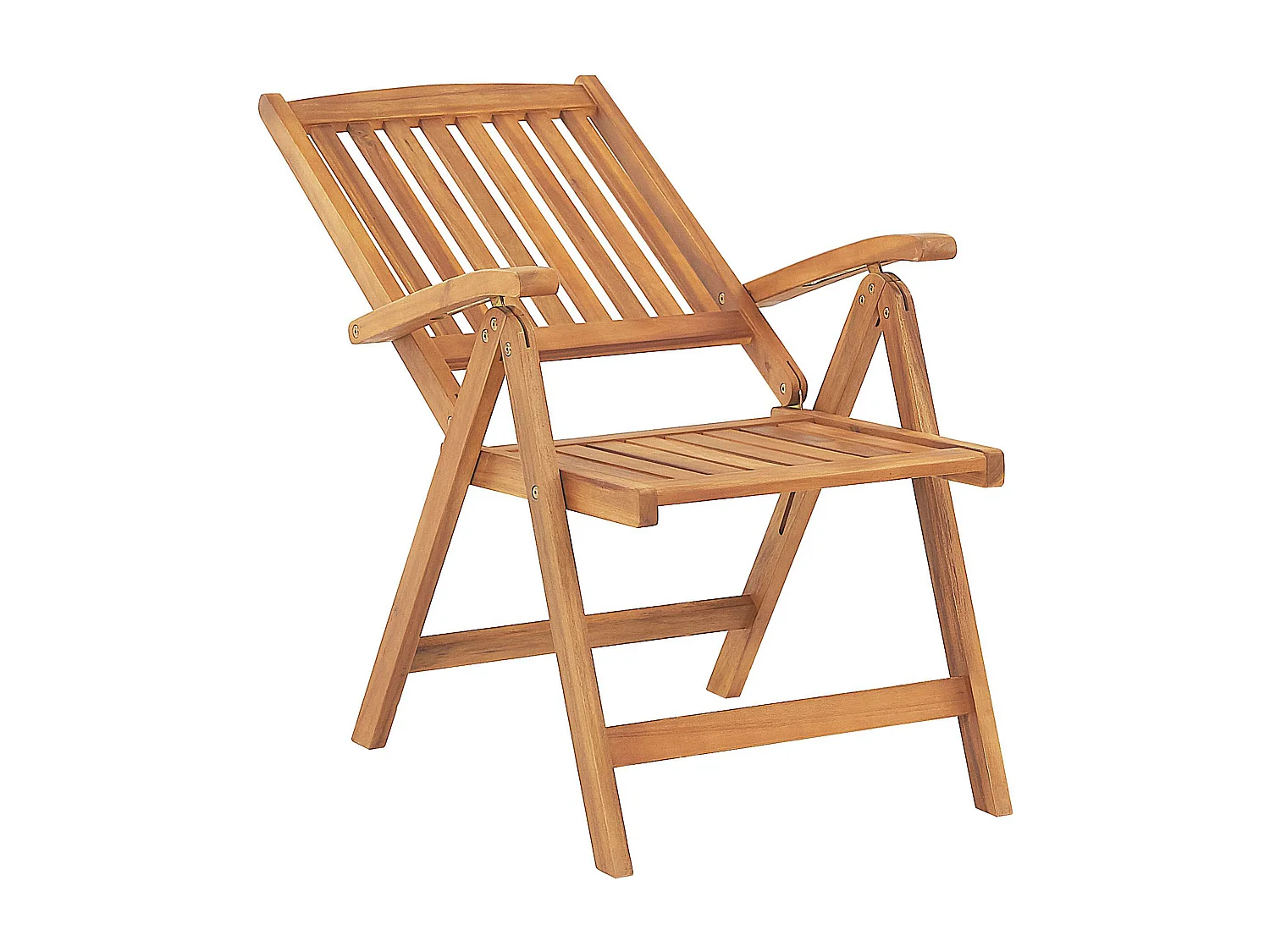 Gartenstuhl 2er Set hellbraun Akazienholz verstellbar klappbar Java